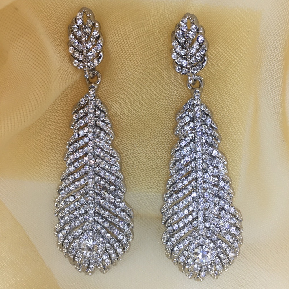 Silver Crystal Pave Earrings